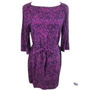 Banana Republic Paisley Bell Sleeve Belted Shift Dress